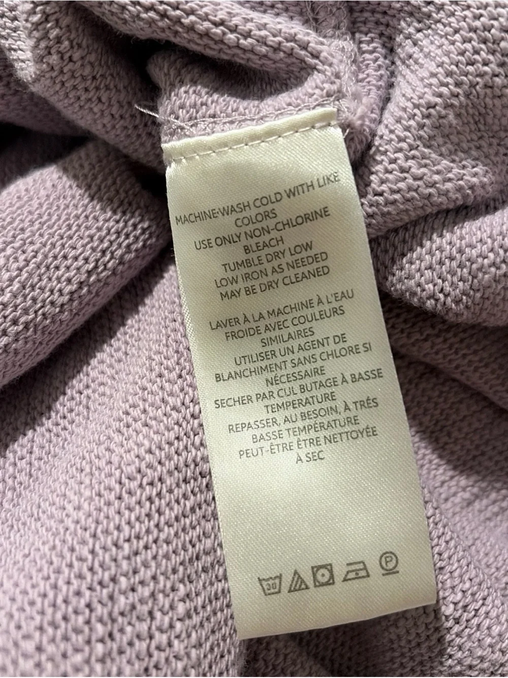 WE THE FREE PEOPLE Lavender Scoop Neck Oversized Raw Edge Boho Heather Hip S